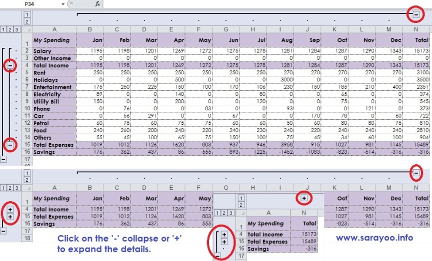 creating outline in microsoft excel